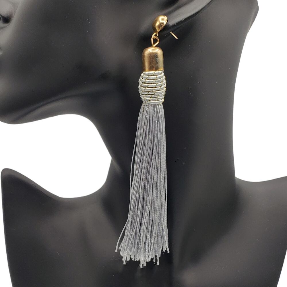 5/10 Silver with gold fashion tassel earrings